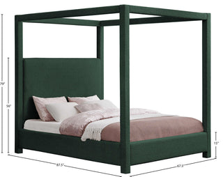 Eden Boucle Fabric Upholstered Bed, Green, Queen
