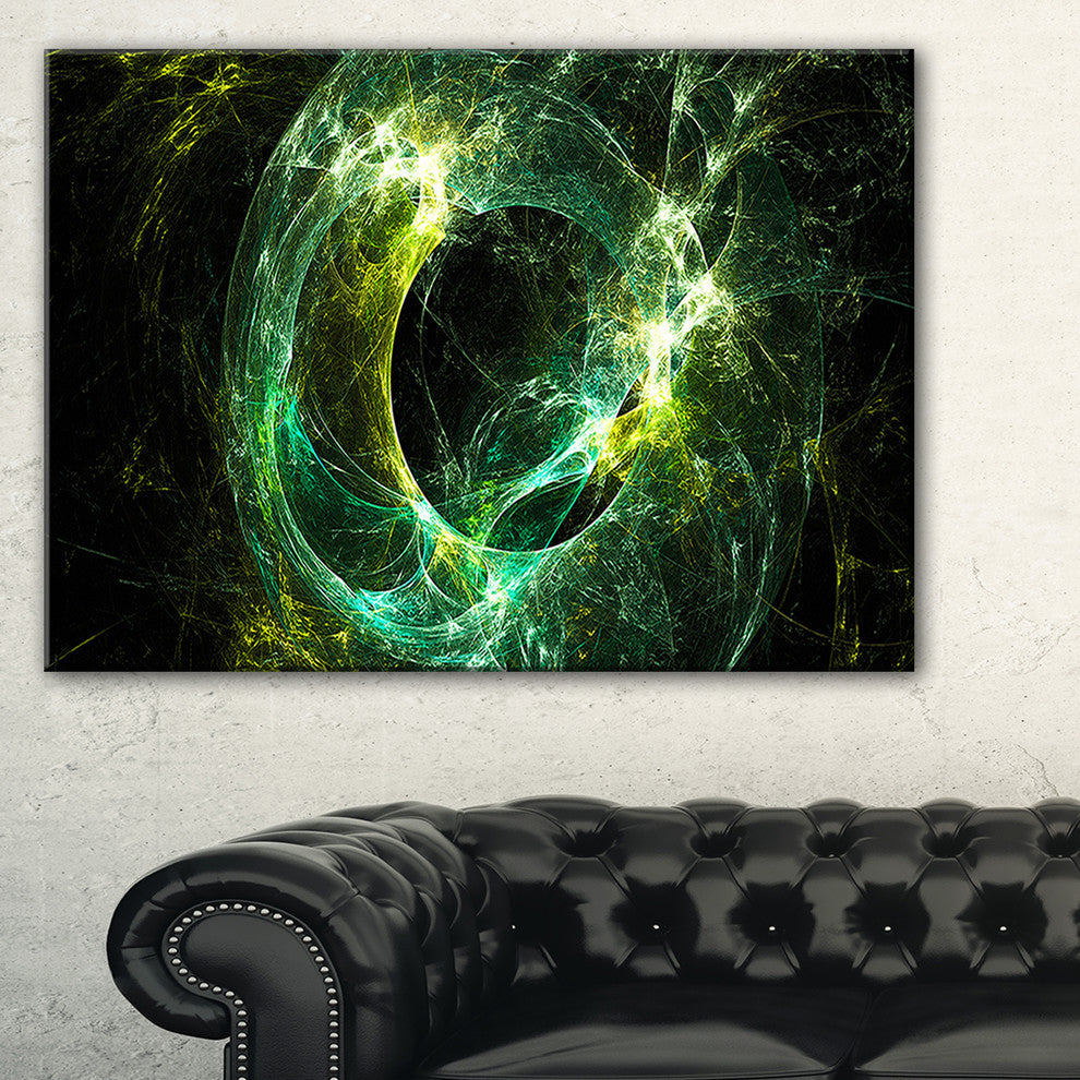 "Green Sparkling Lightning" Abstract Digital Art Canvas Print