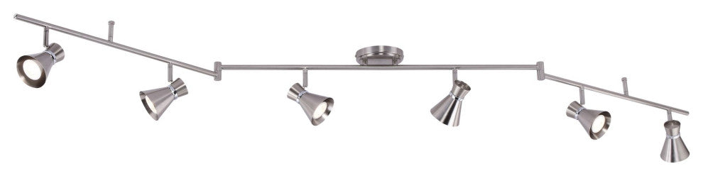 Bellevue VXCF89927 Cameron 6 Light 82"W LED Fixed Rail Ceiling - Brushed Nickel