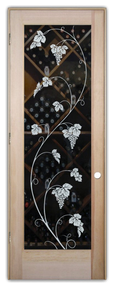 Wine Door - Vineyard Grapes Unfurled - Douglas Fir (stain grade) - 30" x 80"...
