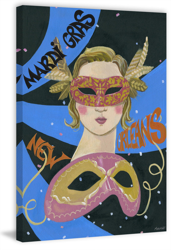 "Fat Tuesday" Painting Print on Wrapped Canvas, 8x12