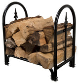 Pure Garden Fireplace Log Rack With Finial Design