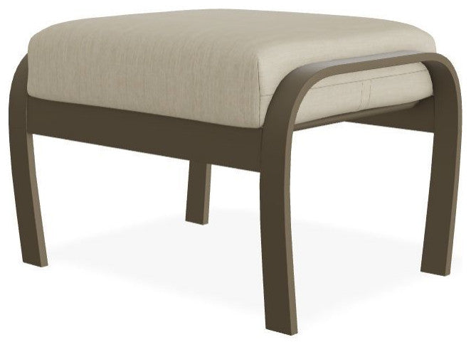 Belle Isle Cushion Outdoor Ottoman, Huskie/Beachwood