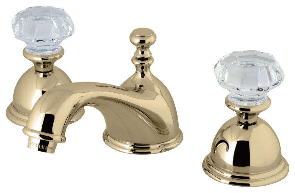 Kingston Brass Widespread Bathroom Faucet With Brass Pop-Up, Polished Brass