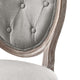 French Vintage Side Dining Chair, Set of 2, Fabric, Wood, Gray, Modern