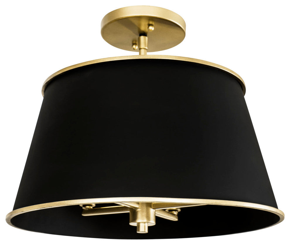 Varaluz 364S04 Coco 4 Light 16"W Semi-Flush Ceiling Fixture - Matte Black /
