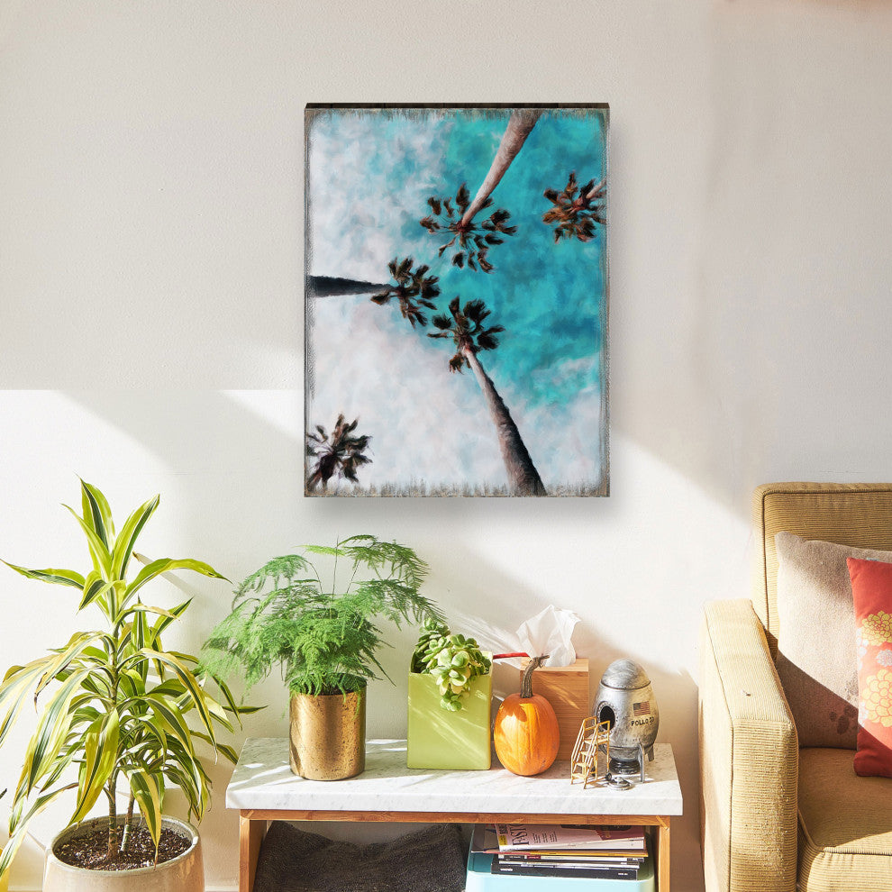 Palms Art Wooden Wall Art, Oversized 48x36