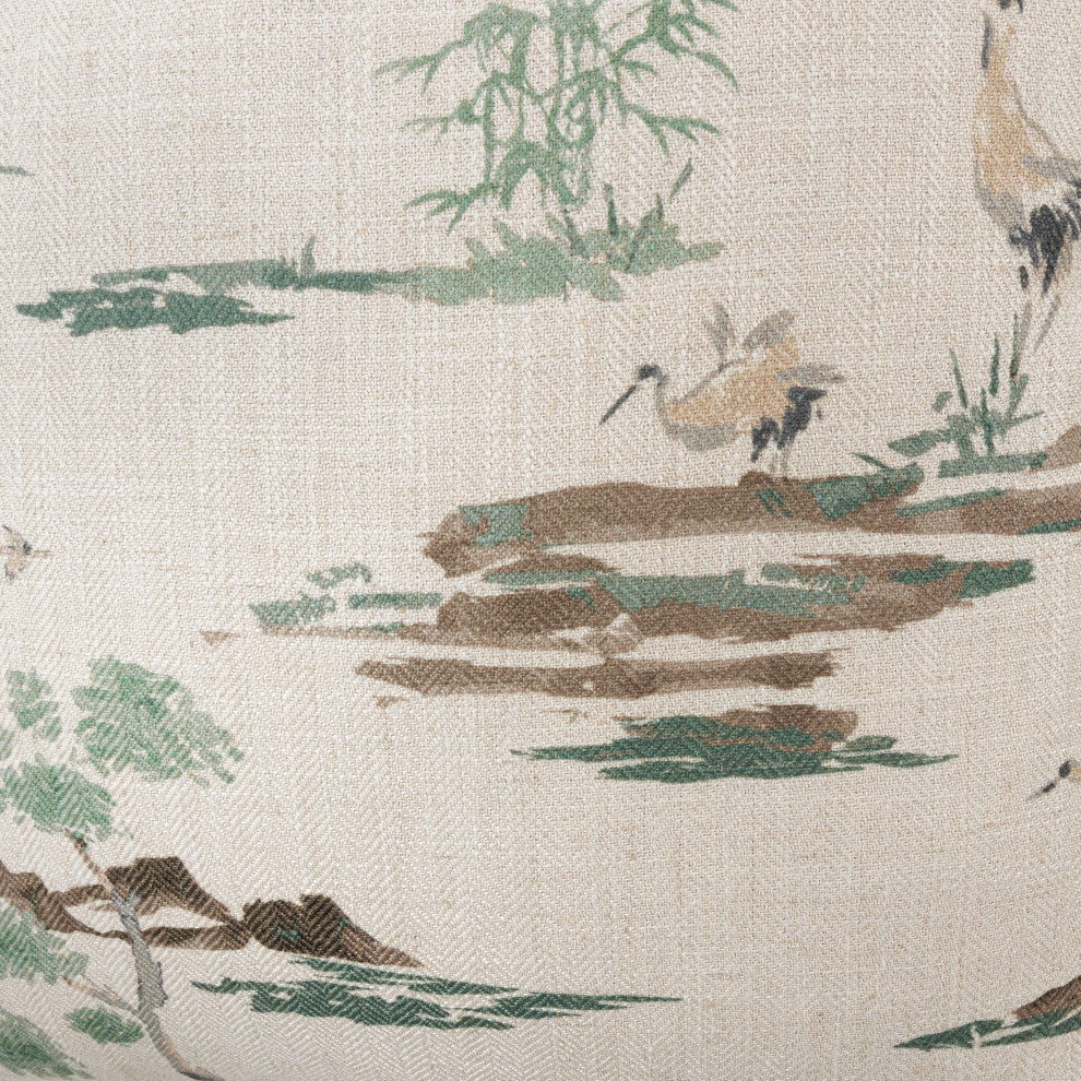 Eden Akari 22" Square Pillow, Set of 2, Basil Green