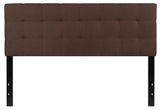 Bedford Tufted Upholstered Queen Size Headboard, Dark Brown