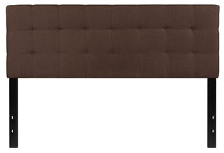 Bedford Tufted Upholstered Queen Size Headboard, Dark Brown