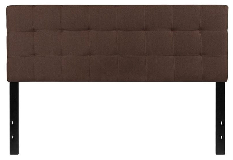 Bedford Tufted Upholstered Queen Size Headboard, Dark Brown