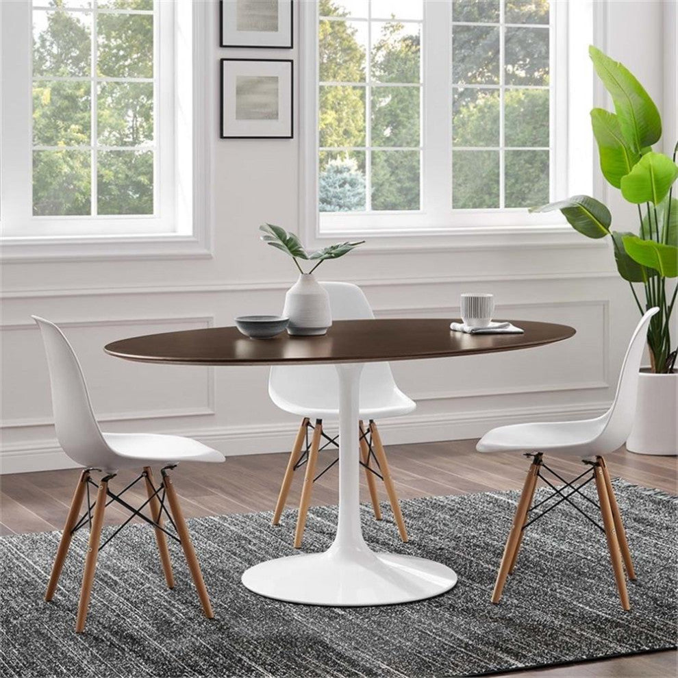 Lippa 60" Oval Dining Table White Cherry Walnut