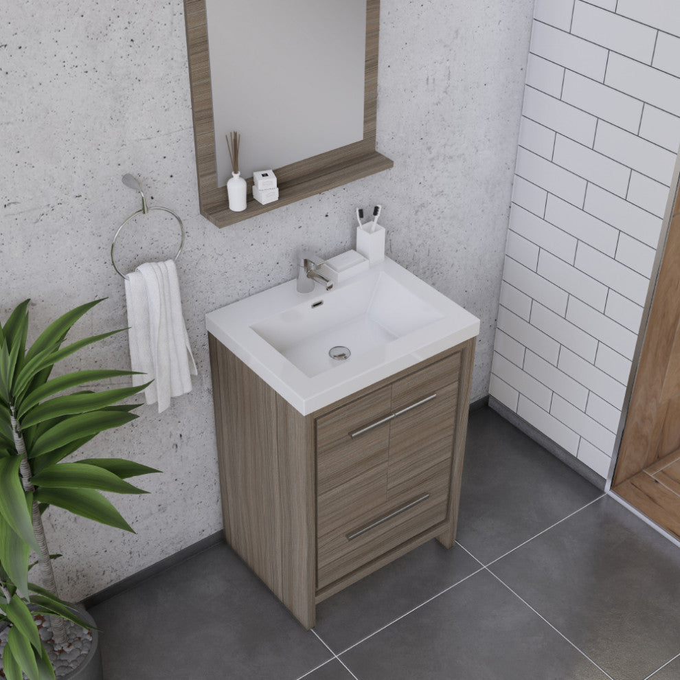 Sortino 24" Modern Bathroom Vanity With Sink, Gray