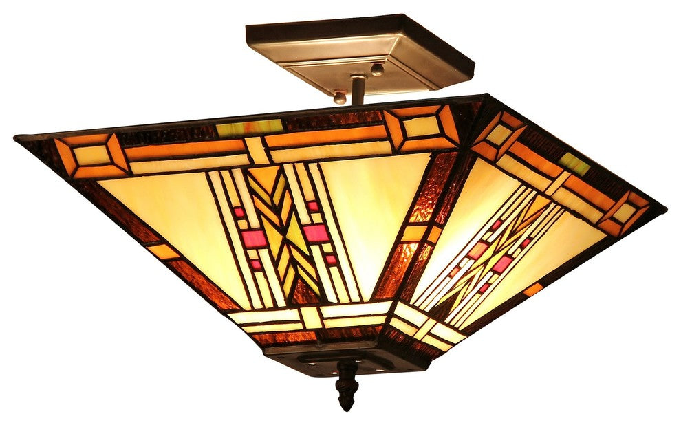 Gode 2-Light Mission Semi-Flush Ceiling Fixture