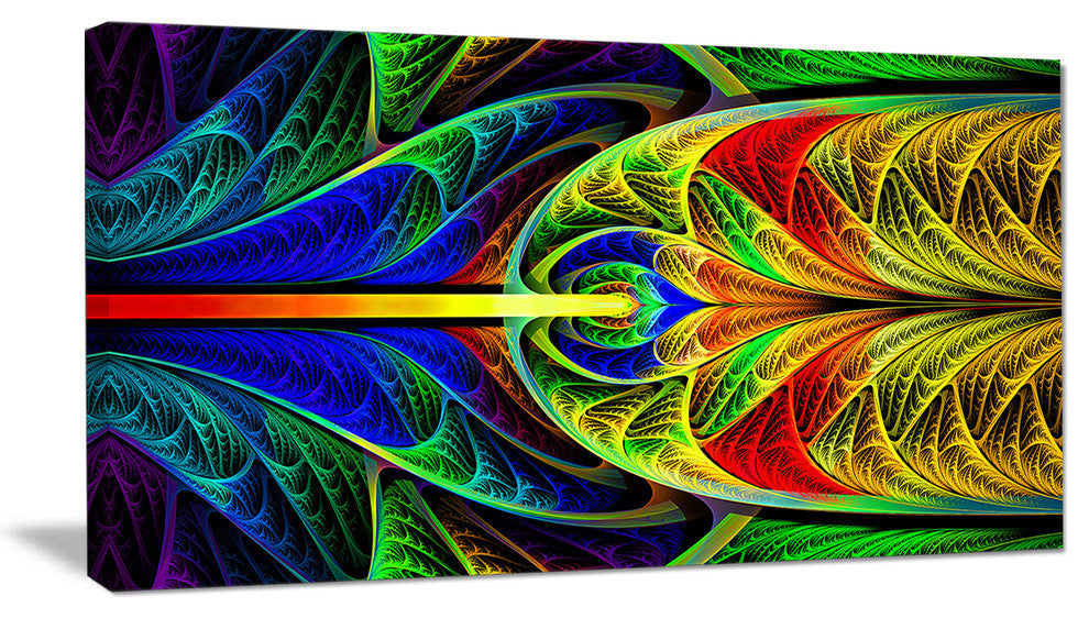 Colorful Stained Glass Texture, Abstract Wall Art Canvas, 32x16
