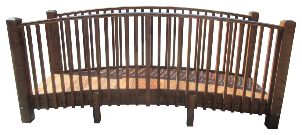 12 ft Commercial Grade Wood Garden Bridge With High Rails