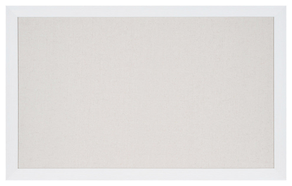 Beatrice Framed Linen Fabric Pinboard, White 27x43