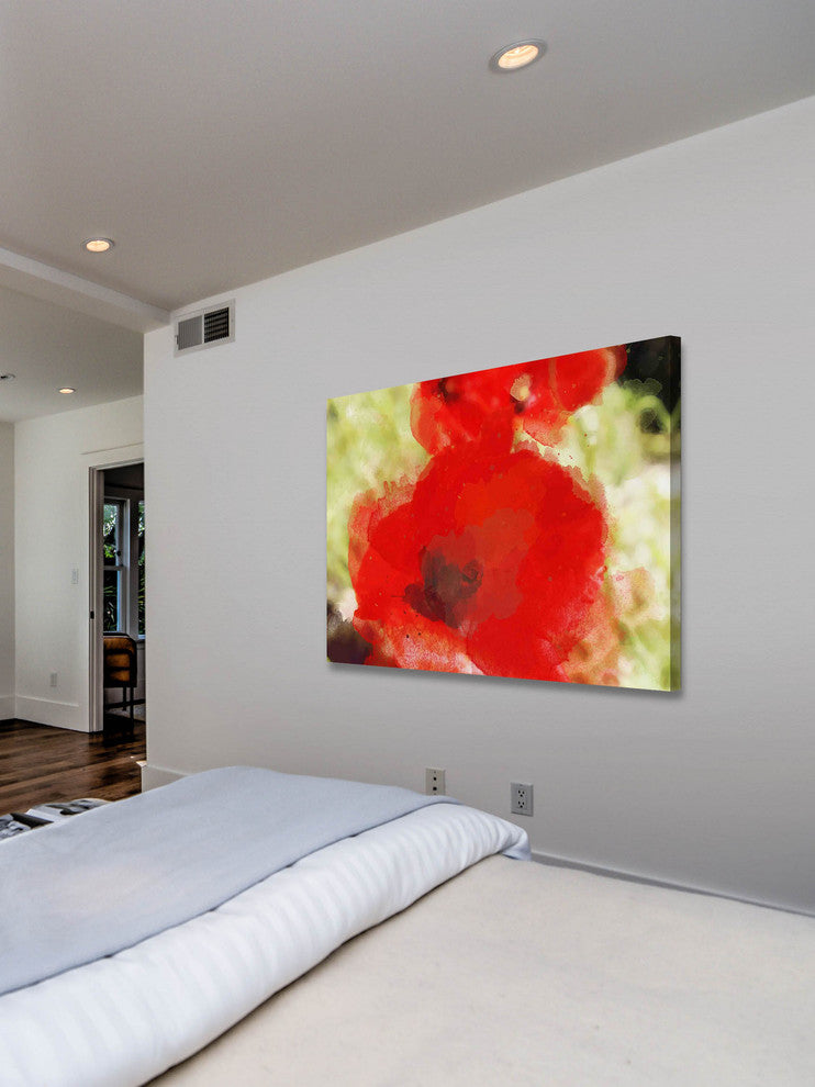 "Red Poppy" Painting Print on Canvas by Irena Orlov