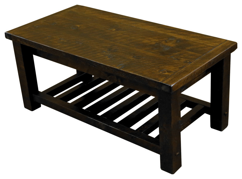 Barnwood Style Timber Peg Coffee Table, Driftwood