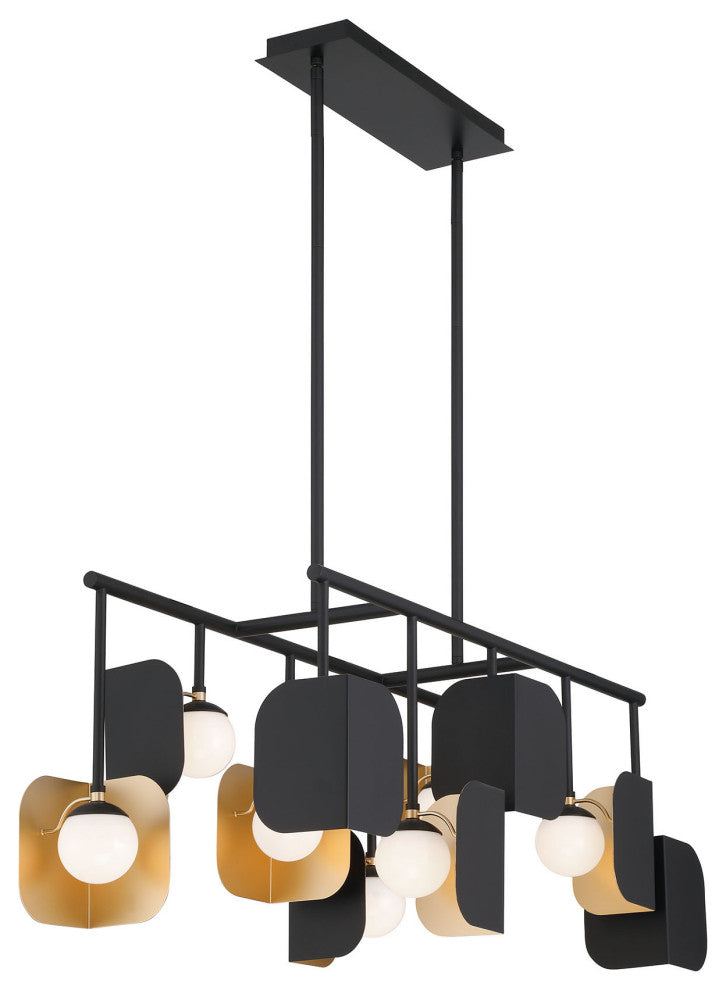 Cornice 10L 45" Gold-Black White Chandelier