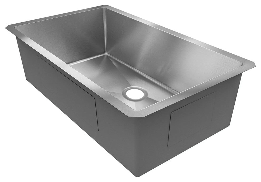 Sinber Single Bowl Kitchen Sink with 304 Stainless Steel Satin Finish, 32"x19" 16 Gauge, Undermount