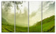 Meadow under Clouds Panorama, Landscape Canvas Art Print, 48"x28", 4 Panels