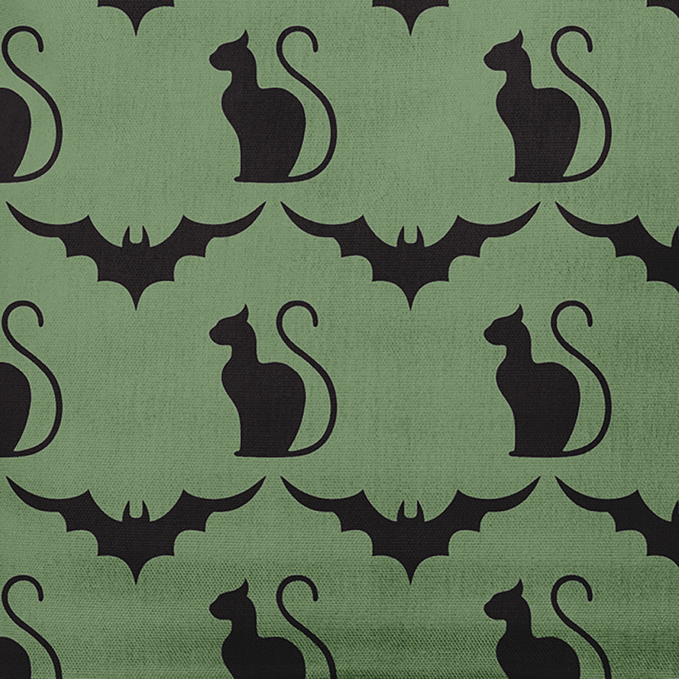 20" x 20" Cats and Bats Indoor/Outdoor Polyester Throw Pillow, Sage