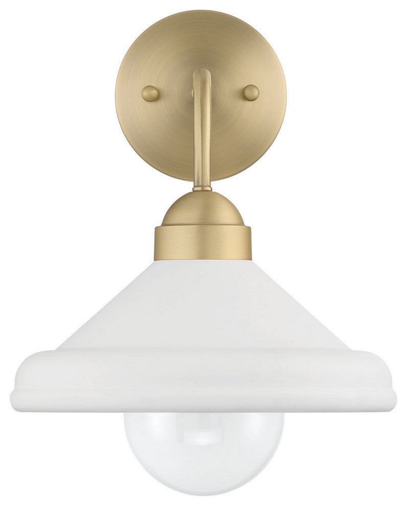 Brooks Matte White 10" Wall Sconce Barn Light with Bulb