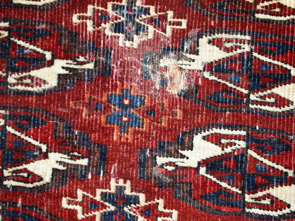Handmade Antique Turkmen Yomud torba bag 2.2'x3.8', 70cmx118cm 1900s