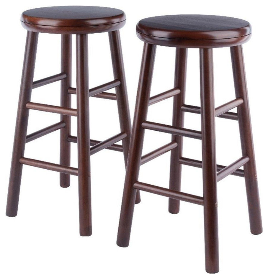Shelby 2-Pc Swivel Seat Counter Stool Set, Walnut