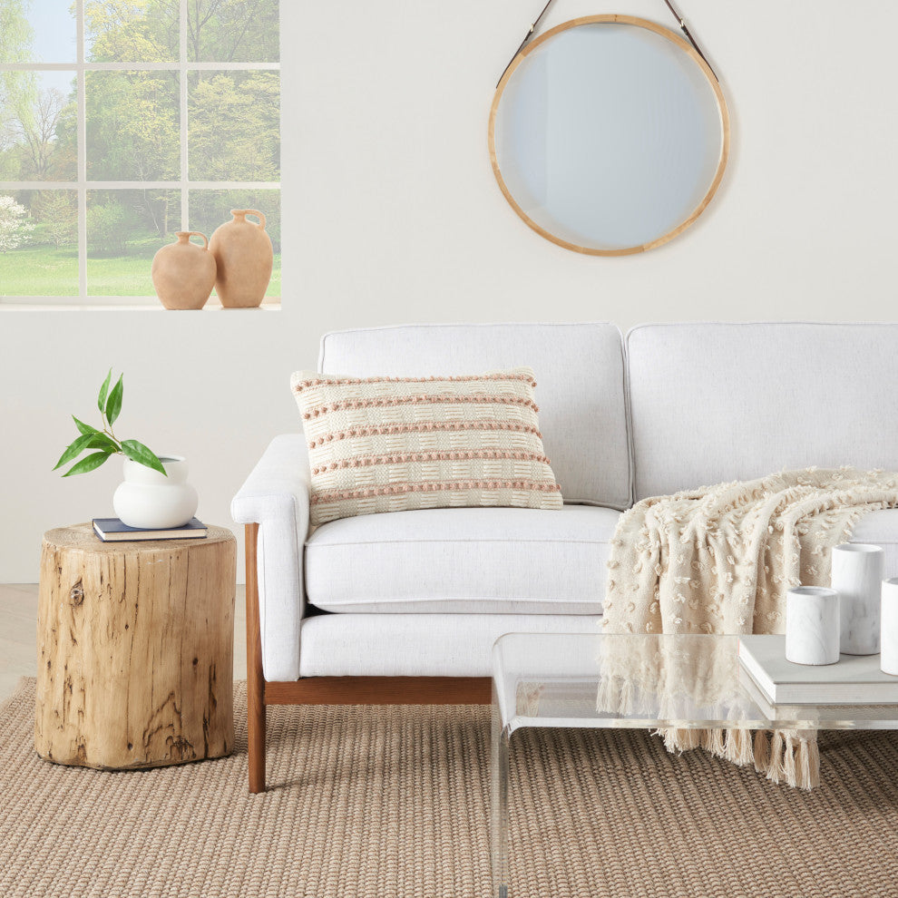 Mina Victory GC384 Throw Pillow, Blush, 12"X20"