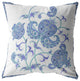 18 Blue White Wildflower Suede Throw Pillow