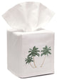 Linen Tissue Box Cover, Three Palm Trees