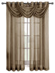 Single Abri Grommet Sheer Window Valance, Mocha