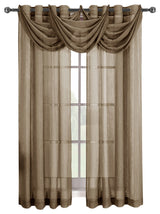 Single Abri Grommet Sheer Window Valance, Mocha
