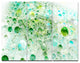 Green Blue Fractal Molecules, Abstract Wall Art Canvas, 36x28, 3 Panels