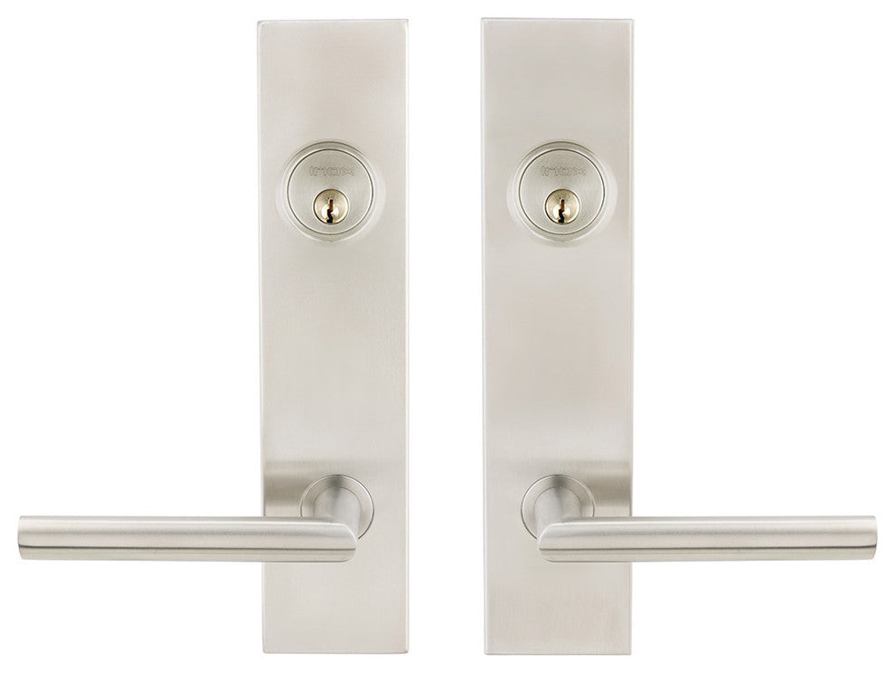 Stockholm Lever, Tubular Entry, Double Cylinder, Satin Stainless Steel