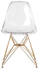 Eiffel Clear Chair With Gold Base