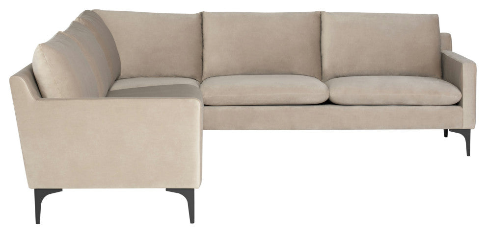 Anders Nude Fabric Sectional Sofa, HGSC648
