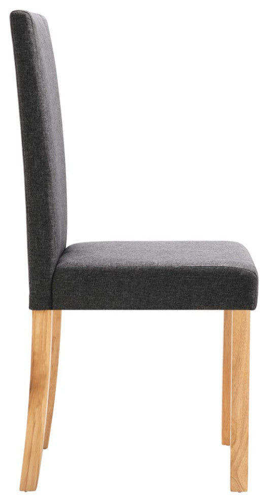 vidaXL Dining Chairs 6 Pcs Side Chair with Solid Wood Legs Dark Gray Fabric
