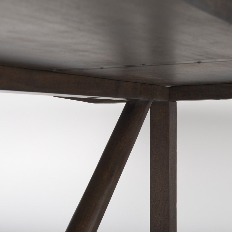 Viktor 94"L Dark Brown Solid Wood Dining Table