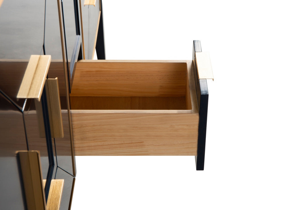 Vetro 60" Vanity With Quartz Counter Top, Gloss White, Navy Blue