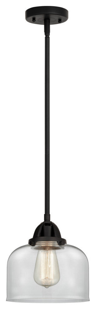 Large Bell Mini Pendant, Matte Black, Clear, Clear