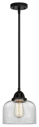 Large Bell Mini Pendant, Matte Black, Clear, Clear