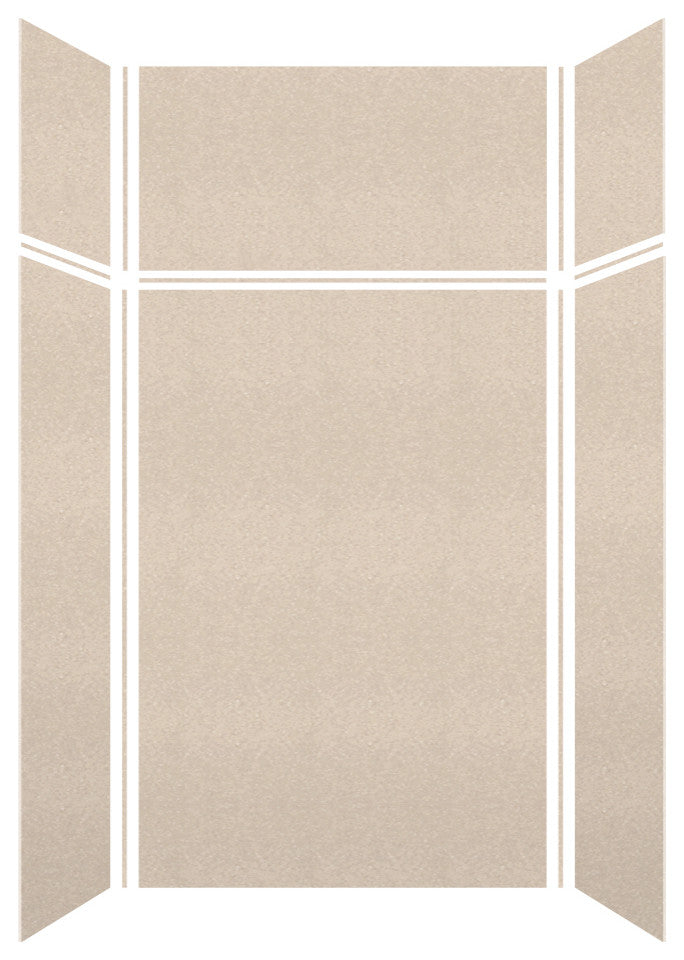 Transolid SaraMar 48"x36"x96" 6-Piece Shower Wall Kit, Cashew Velvet