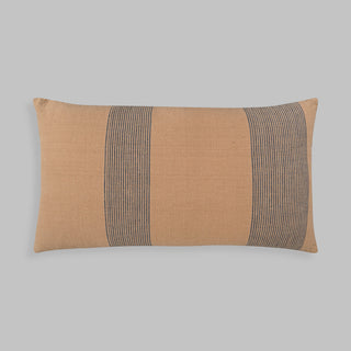 Modern Simplicity Brown Pin-Striped Lumbar Pillow, Blue