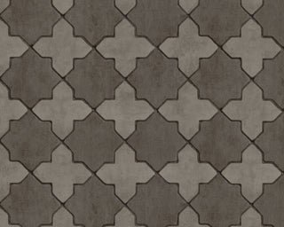 Mosaic Textured Wallpaper Featuring Star Shaped Tile, 374213