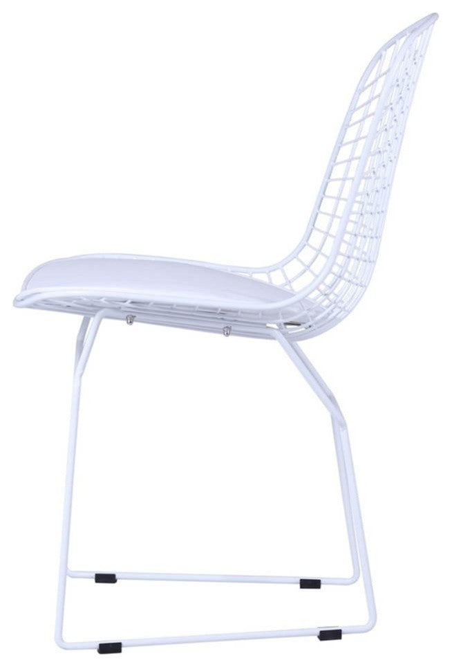 Modern Classics White Wire Side Chair, White