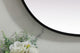 Metal Frame Oval Mirror 27X40 Inch, Black