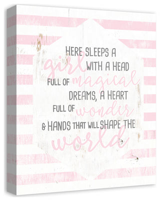 Here Sleeps A Girl 16x20 Canvas Wall Art